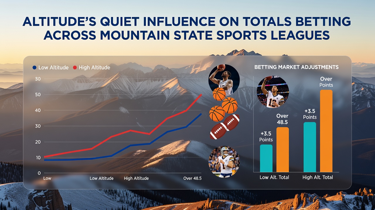 Sports bettors reviewing statistical data on scoring trends influenced by high altitude environments