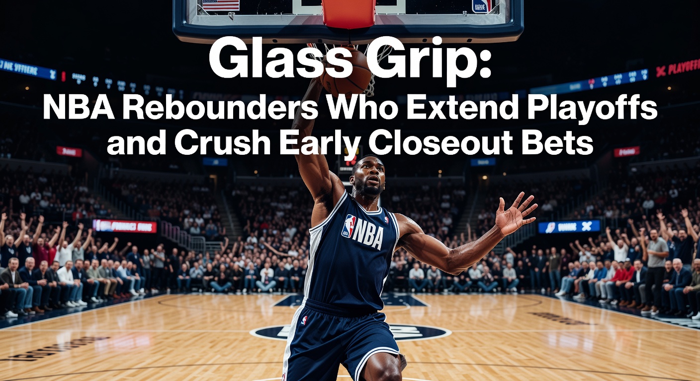 NBA player crashing the glass for an offensive rebound during a intense playoff game, highlighting the physical battle under the basket