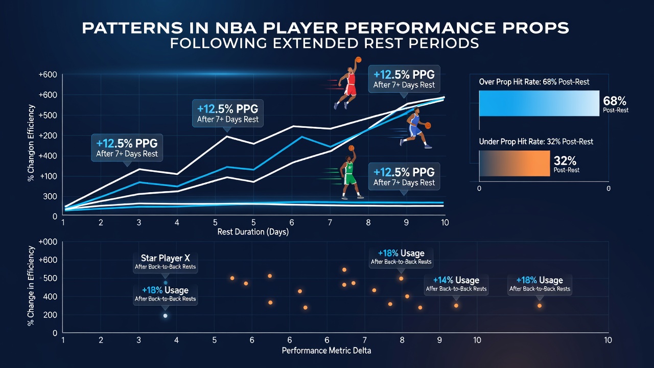 Detailed NBA stat sheet and prop betting analysis charts