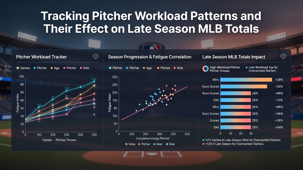 Chart displaying MLB pitcher workload data trends across the 2025 and 2026 seasons with workload metrics highlighted